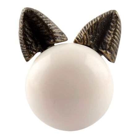 White Resin Cat Drawer Knob Online